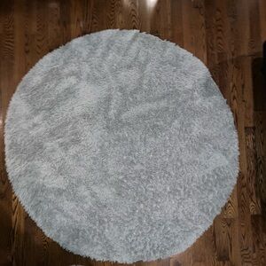 Amazon Gray Round Shag Rug